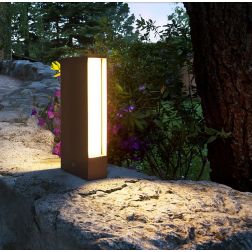 TWIN PALETTO IN 2 MISURE BI-EMISSIONE ANTRACITE O RUGGINE LED LUCE 3000K IP65 ANTI SALSEDINE