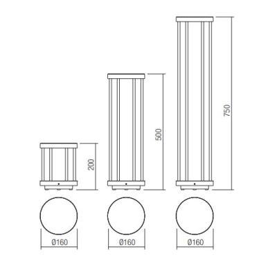 KALEN PALETTI DA GIARDINO A GABBIA IN 3 MISURE IP65 LED 8W LUCE 3000K ALLUMINIO ANTRACITE MODERNO