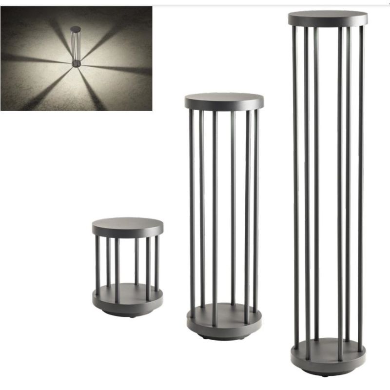 KALEN PALETTI DA GIARDINO A GABBIA IN 3 MISURE IP65 LED 8W LUCE 3000K ALLUMINIO ANTRACITE MODERNO