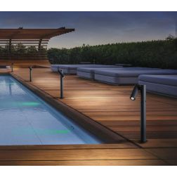 OBLIK LAMPADA DA ESTERNO IP65 ANTRACITE DA PARETE O DA TERRA LED 5W LUCE 3000K H43 CM