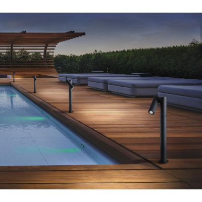 OBLIK LAMPADA DA ESTERNO IP65 ANTRACITE DA PARETE O DA TERRA LED 5W LUCE 3000K H43 CM