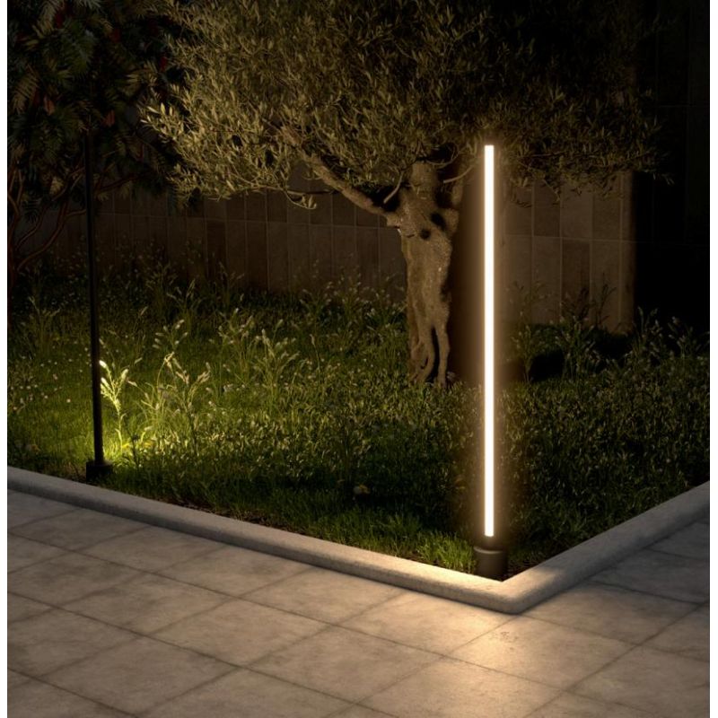 WIKI PALO DA GIARDINO H50 CM O H90 CM  IP65 ALLUMINIO ANTRACITE LED INTEGRATO LUCE 3000K MODERNO