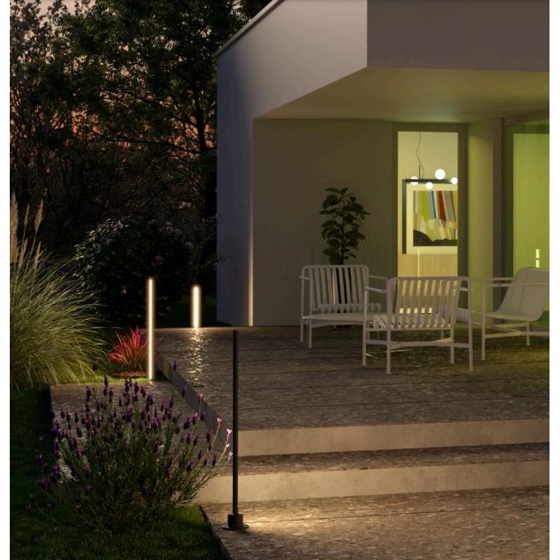 WIKI PALO DA GIARDINO H50 CM O H90 CM  IP65 ALLUMINIO ANTRACITE LED INTEGRATO LUCE 3000K MODERNO