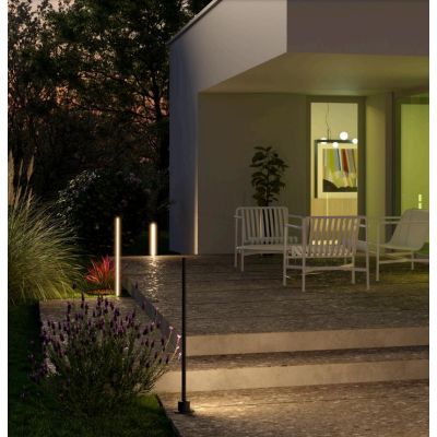 WIKI PALO DA GIARDINO H50 CM O H90 CM  IP65 ALLUMINIO ANTRACITE LED INTEGRATO LUCE 3000K MODERNO
