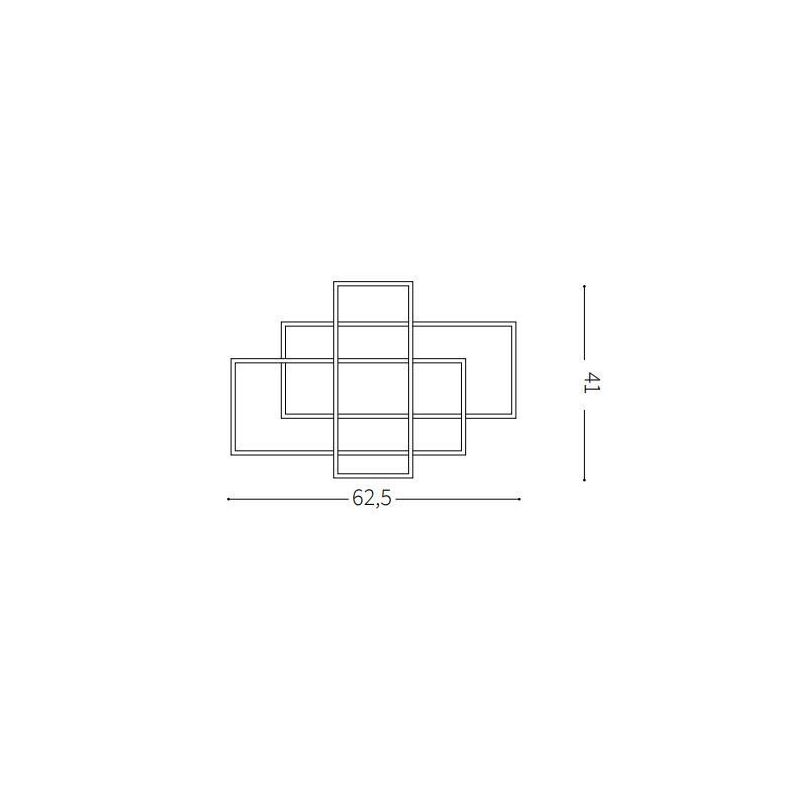 PLAFONIERA MODERNA A LED 31W LUCE 3000K CON DIFFUSORI RETTANGOLARI BIANCHI O NERI CRISTALENSI - Cristalensi Shop Online