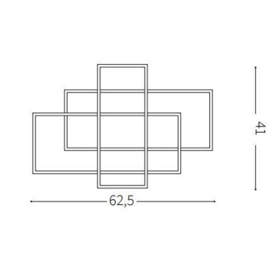 PLAFONIERA MODERNA A LED 31W LUCE 3000K CON DIFFUSORI RETTANGOLARI BIANCHI O NERI CRISTALENSI - Cristalensi Shop Online