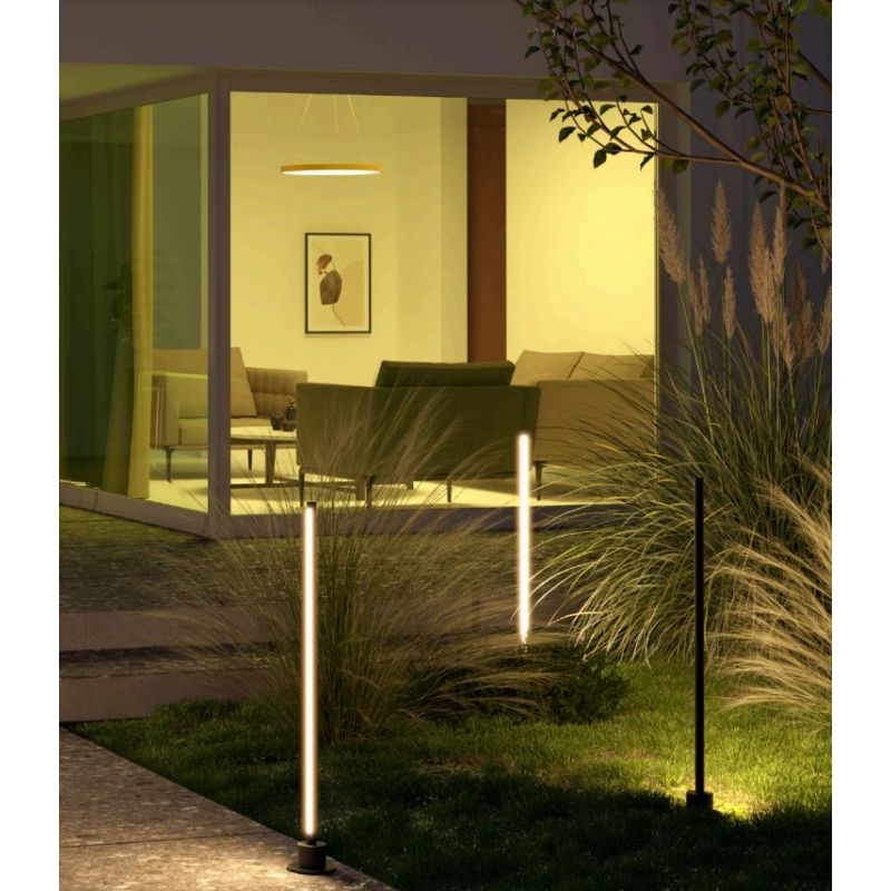 WIKI PALO DA GIARDINO H50 CM O H90 CM  IP65 ALLUMINIO ANTRACITE LED INTEGRATO LUCE 3000K MODERNO