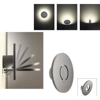 FREE APPLIQUE ORIENTABILE ROTONDA LED 10W LUCE 3000K IP54 ALLUMINIO ANTRACITE DESIGN MODERNO
