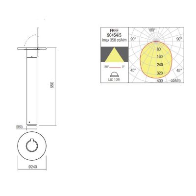 FREE PALETTO ORIENTABILE DA ESTERNO LED 10W LUCE 3000K IP54 ALLUMINIO ANTRACITE DESIGN MODERNO