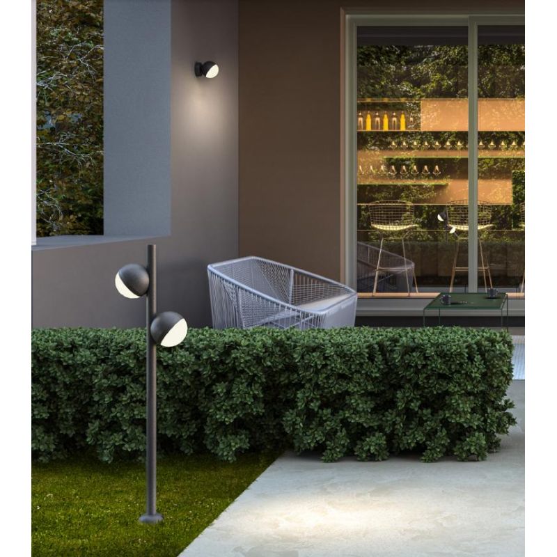 MAGNUS PALO DA GIARDINO A 2 LUCI ALLUMINIO ANTRACITE O CORTEN IP54 H103 CM DESIGN MODERNO