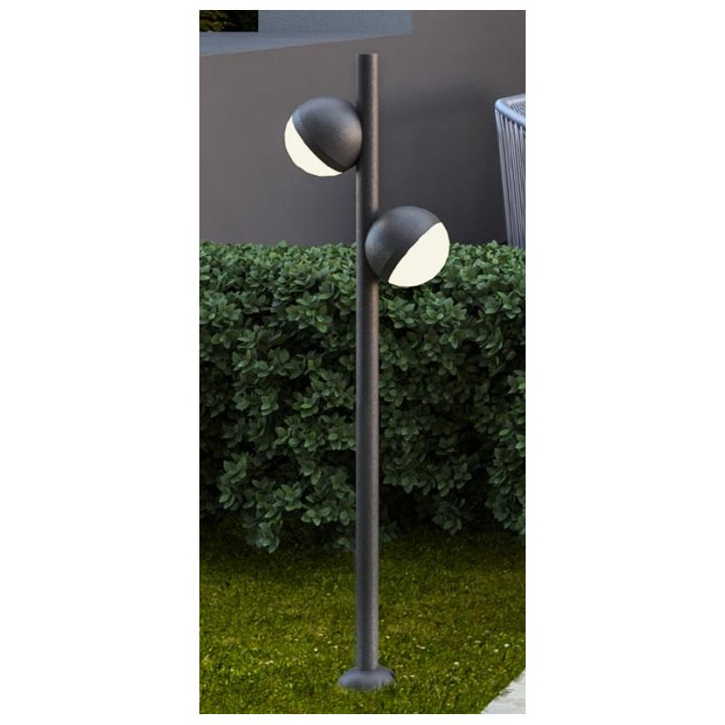 MAGNUS PALO DA GIARDINO A 2 LUCI ALLUMINIO ANTRACITE O CORTEN IP54 H103 CM DESIGN MODERNO