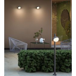 MAGNUS APPLIQUE DA ESTERNO A SFERA IN ALLUMINIO ANTRACITE O CORTEN IP54 DESIGN MODERNO 2