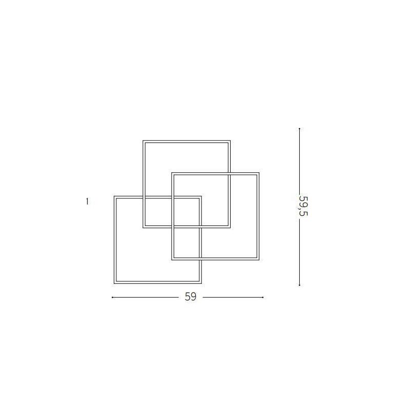 PLAFONIERA MODERNA A LED 35W LUCE 3000K CON DIFFUSORI QUADRATI BIANCHI O NERI CRISTALENSI - Cristalensi Shop Online