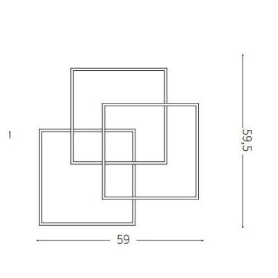 PLAFONIERA MODERNA A LED 35W LUCE 3000K CON DIFFUSORI QUADRATI BIANCHI O NERI CRISTALENSI - Cristalensi Shop Online