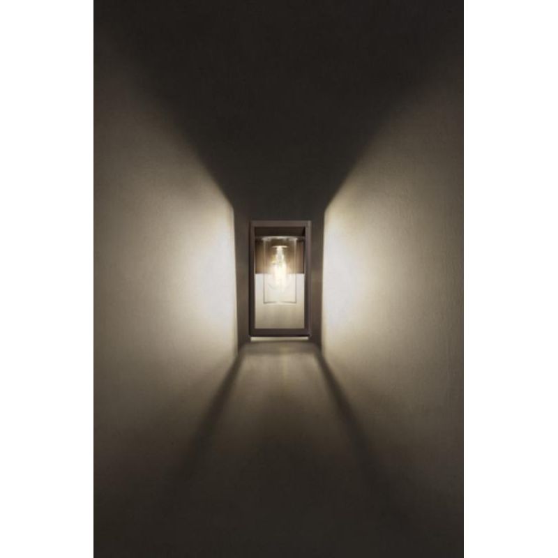 LAGOS APPLIQUE A LANTERNA IP54 ALLUMINIO ANTRACITE O MARRONE LAMPADINA E27 MODERNA