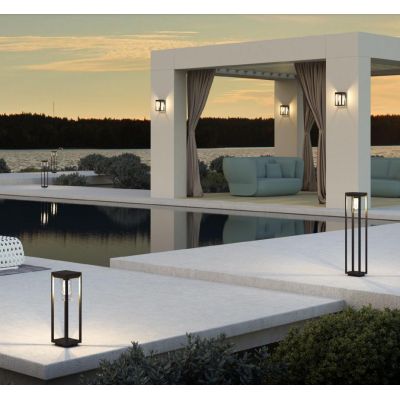 LAGOS APPLIQUE A LANTERNA IP54 ALLUMINIO ANTRACITE O MARRONE LAMPADINA E27 MODERNA
