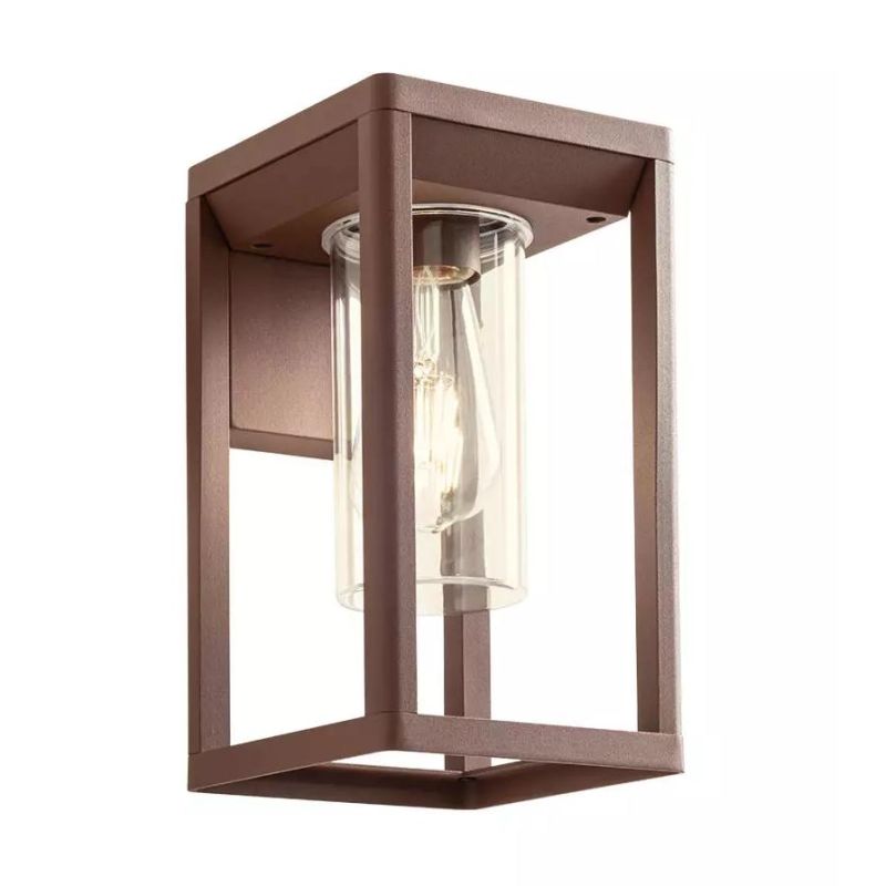 LAGOS APPLIQUE A LANTERNA IP54 ALLUMINIO ANTRACITE O MARRONE LAMPADINA E27 MODERNA