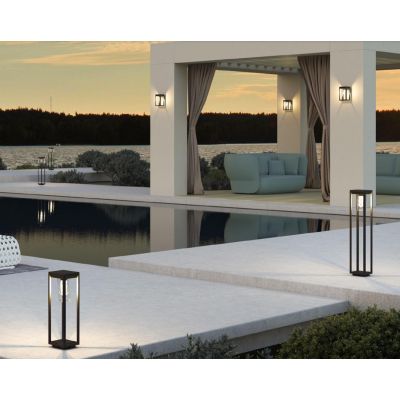 LAGOS PALETTO DA ESTERNO IP54 2 MISURE ALLUMINIO ANTRACITE O MARRONE LAMPADINA E27 MODERNO