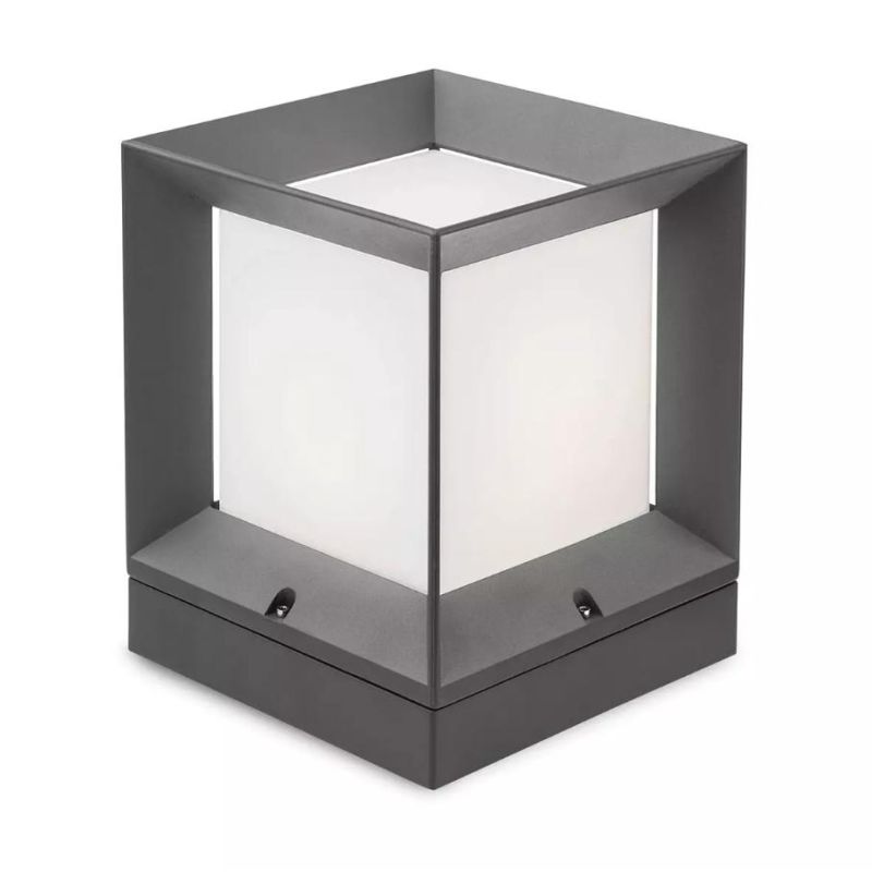 LANDMARK LAMPIONCINO H27 CM DA ESTERNO IP54 QUADRATO ANTRACITE E MARRONE MODERNO