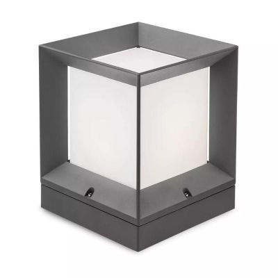 LANDMARK LAMPIONCINO H27 CM DA ESTERNO IP54 QUADRATO ANTRACITE E MARRONE MODERNO