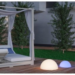 BLOB LAMPADA MEZZA SFERA PER ARREDO GIARDINO IP65 ANTI SALSEDINE 2 MISURE BIANCA OPALE