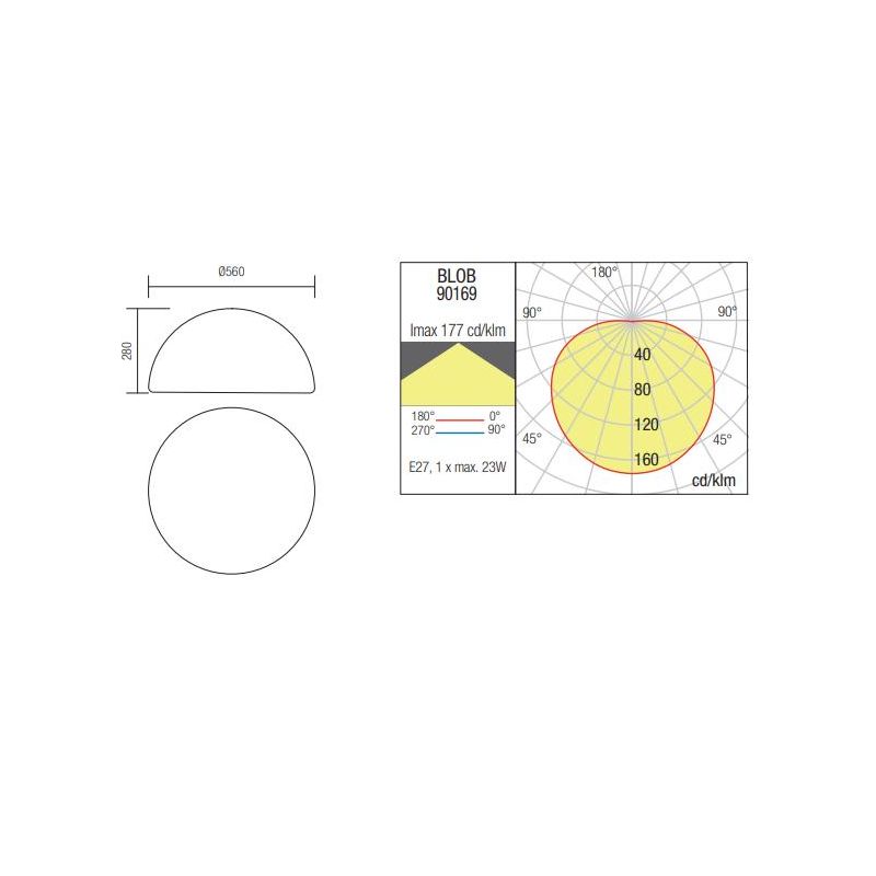 BLOB LAMPADA MEZZA SFERA PER ARREDO GIARDINO IP65 ANTI SALSEDINE BIANCA OPALE
