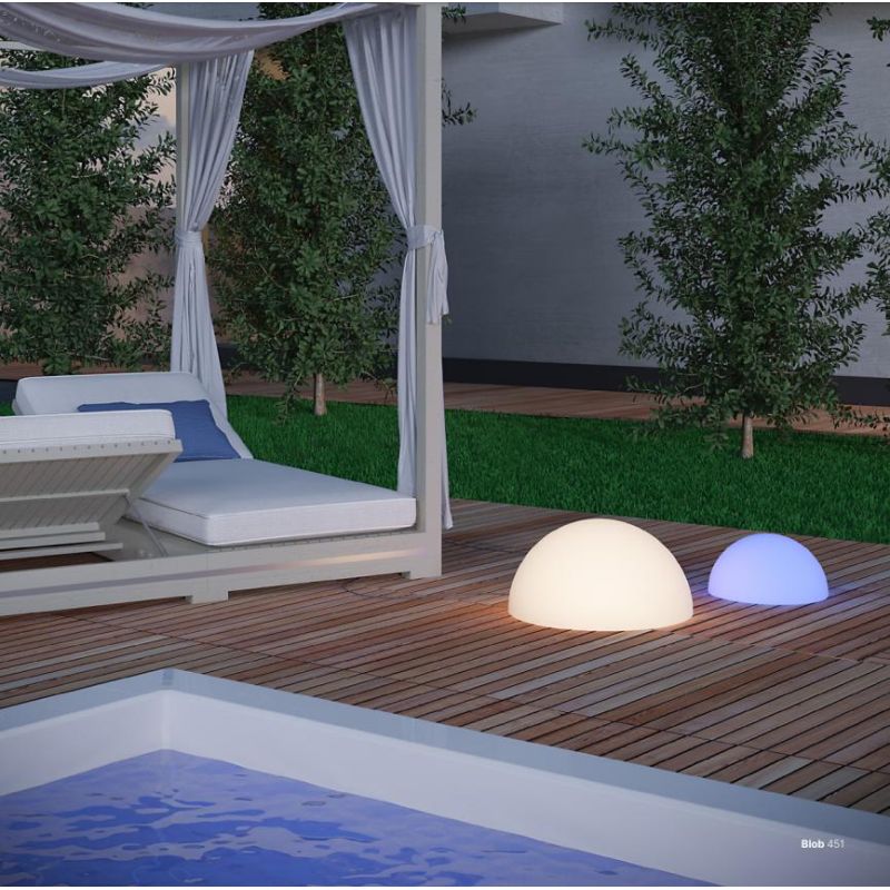 BLOB LAMPADA MEZZA SFERA PER ARREDO GIARDINO IP65 ANTI SALSEDINE BIANCA OPALE