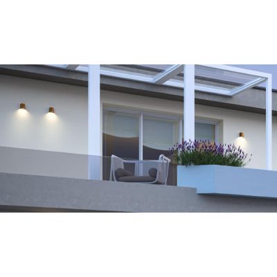 TRON APPLIQUE DA ESTERNO IP65 ANTRACITE O RAME MONO EMISSIONE ANTI CORROSIONE MODERNA