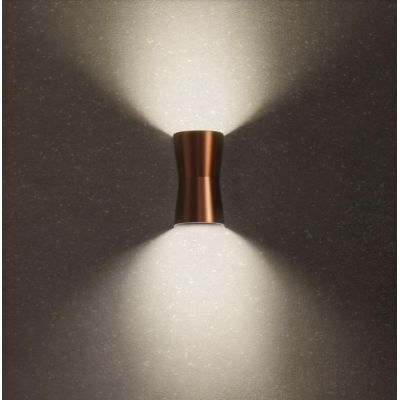 TRON APPLIQUE DA ESTERNO IP65 ANTRACITE O RAME BIEMISSIONE LUCE ANTI CORROSIONE MODERNA