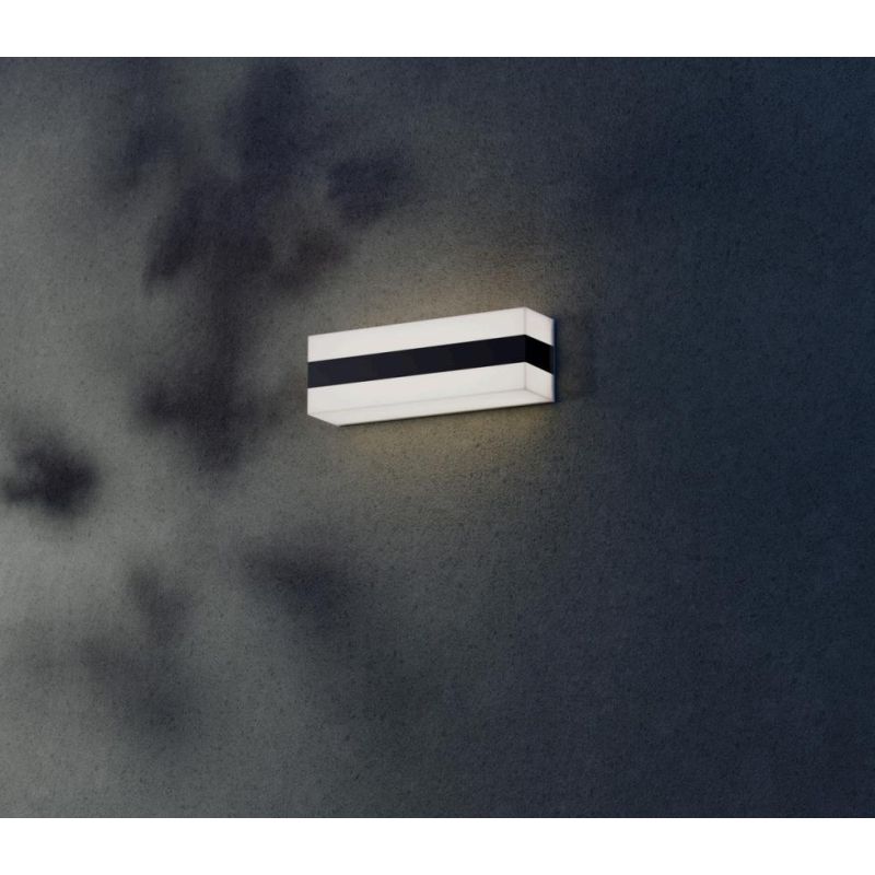 KODIAK APPLIQUE ANTI CORROSIONE IP65 3 MISURE BIANCA CON FASCIA NERA LED INTEGRATO LUCE 3000K-4000K