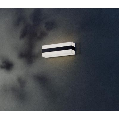 KODIAK APPLIQUE ANTI CORROSIONE IP65 3 MISURE BIANCA CON FASCIA NERA LED INTEGRATO LUCE 3000K-4000K