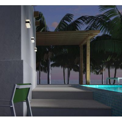 KODIAK APPLIQUE ANTI CORROSIONE IP65 3 MISURE BIANCA CON FASCIA NERA LED INTEGRATO LUCE 3000K-4000K