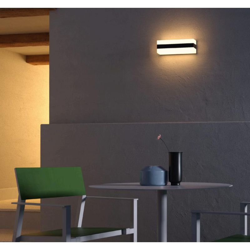 KODIAK APPLIQUE ANTI CORROSIONE IP65 3 MISURE BIANCA CON FASCIA NERA LED INTEGRATO LUCE 3000K-4000K