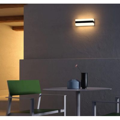 KODIAK APPLIQUE ANTI CORROSIONE IP65 3 MISURE BIANCA CON FASCIA NERA LED INTEGRATO LUCE 3000K-4000K