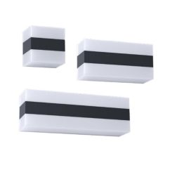 KODIAK APPLIQUE ANTI CORROSIONE IP65 3 MISURE BIANCA CON FASCIA NERA LED INTEGRATO LUCE 3000K-4000K 2