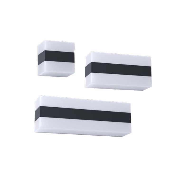 KODIAK APPLIQUE ANTI CORROSIONE IP65 3 MISURE BIANCA CON FASCIA NERA LED INTEGRATO LUCE 3000K-4000K