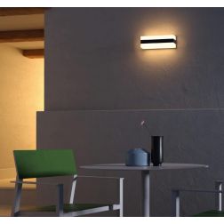 KODIAK APPLIQUE ANTI CORROSIONE IP65 3 MISURE BIANCA CON FASCIA NERA LED INTEGRATO LUCE 3000K-4000K
