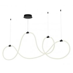 HENK SOSPENSIONE MODERNA SINUOSA NERA O ORO LED 54W LUCE 3000K DIMMERABILE 2