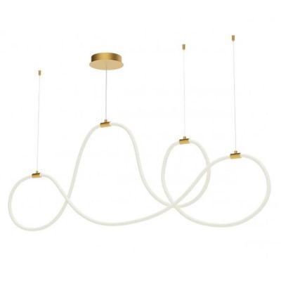 HENK SOSPENSIONE MODERNA SINUOSA NERA O ORO LED 54W LUCE 3000K DIMMERABILE