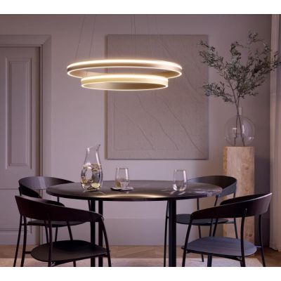 VALDIS SOSPENSIONE MODERNA 2 ANELLI IN 2 MISURE A LED CON LUCE 3000K-4000K BIANCO,NERO E ORO