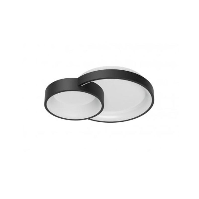 COMBI PLAFONIERA DUE CERCHI ORO,BIANCO O NERO LED 40W CCT DIMMERABILE LARGHEZZA CM 48 MODERNA