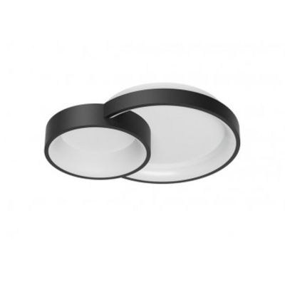 COMBI PLAFONIERA DUE CERCHI ORO,BIANCO O NERO LED 40W CCT DIMMERABILE LARGHEZZA CM 48 MODERNA