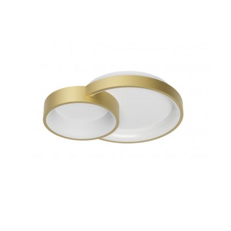 COMBI PLAFONIERA DUE CERCHI ORO,BIANCO O NERO LED 40W CCT DIMMERABILE LARGHEZZA CM 48 MODERNA