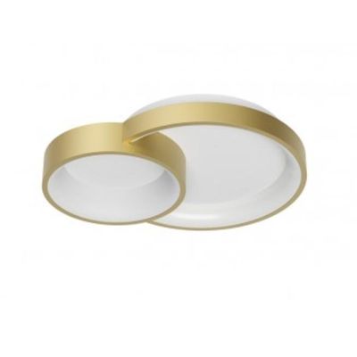 COMBI PLAFONIERA DUE CERCHI ORO,BIANCO O NERO LED 40W CCT DIMMERABILE LARGHEZZA CM 48 MODERNA