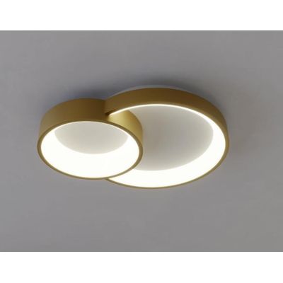 COMBI PLAFONIERA DUE CERCHI ORO,BIANCO O NERO LED 40W CCT DIMMERABILE LARGHEZZA CM 48 MODERNA