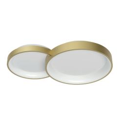 COMBI PLAFONIERA DUE CERCHI ORO,BIANCO O NERO LED 50W CCT DIMMERABILE LARGHEZZA CM 72 MODERNA
