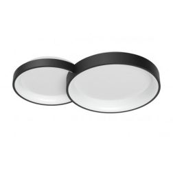 COMBI PLAFONIERA DUE CERCHI ORO,BIANCO O NERO LED 50W CCT DIMMERABILE LARGHEZZA CM 72 MODERNA 2