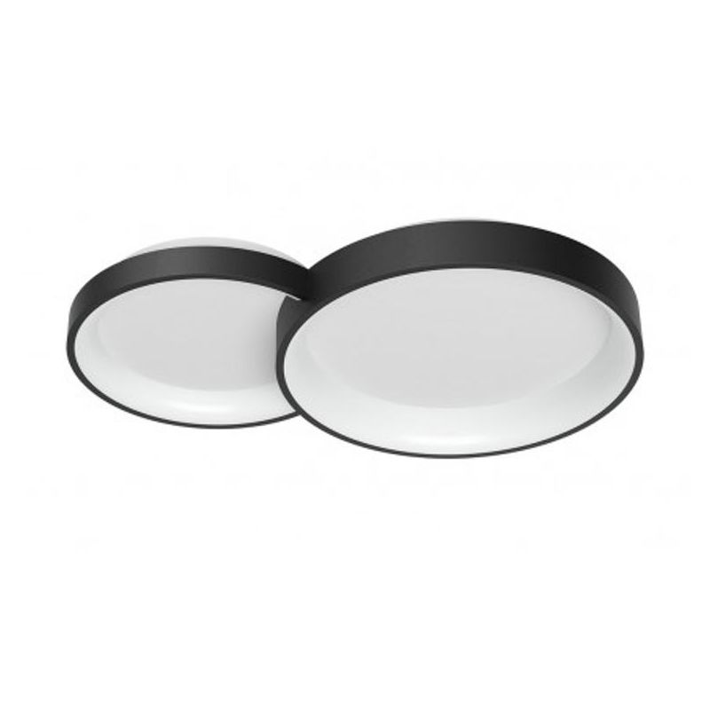 COMBI PLAFONIERA DUE CERCHI ORO,BIANCO O NERO LED 50W CCT DIMMERABILE LARGHEZZA CM 72 MODERNA