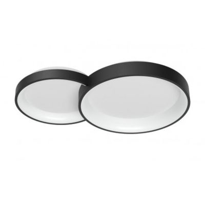 COMBI PLAFONIERA DUE CERCHI ORO,BIANCO O NERO LED 50W CCT DIMMERABILE LARGHEZZA CM 72 MODERNA