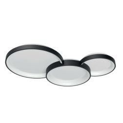 COMBI PLAFONIERA TRE CERCHI ORO,BIANCO O NERO LED 72W CCT DIMMERABILE LARGHEZZA CM 105 MODERNA